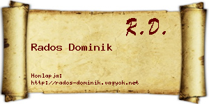 Rados Dominik névjegykártya